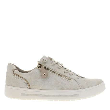 Tennis or à semelle plate avec une fermeture à lacets et un zip latéral - Image 2