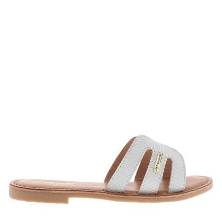 Mules en cuir blanc à semelles plates effet écaillé all-over - Image 2