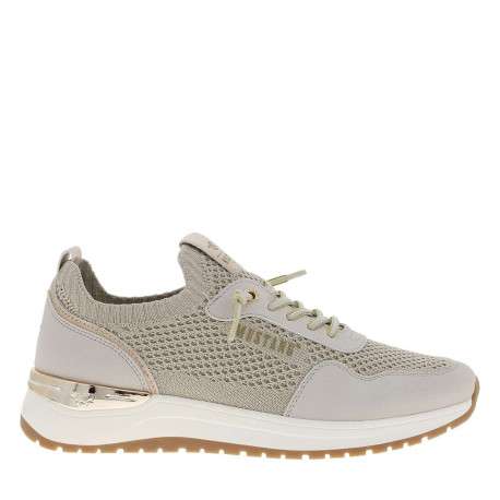 Baskets running sable à talon plat et à slip-on avec des lacets dorés décoratifs - Image 2