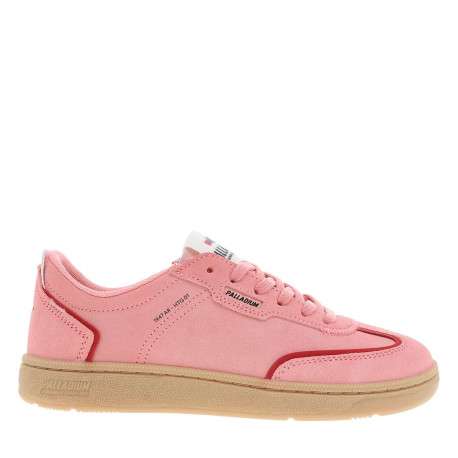 Tennis en cuir roses à semelle plate avec une fermeture à lacets - Image 2