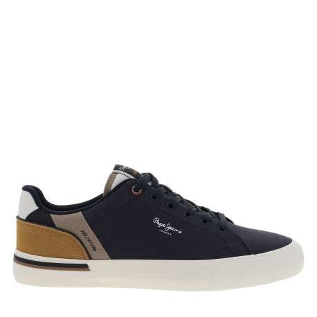 Tennis bleu marine avec un talon plat et des lacets tressés - Image 2