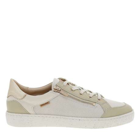 Tennis Lanzarote blanches à talon plat avec des lacets et un zip latéral - Image 2