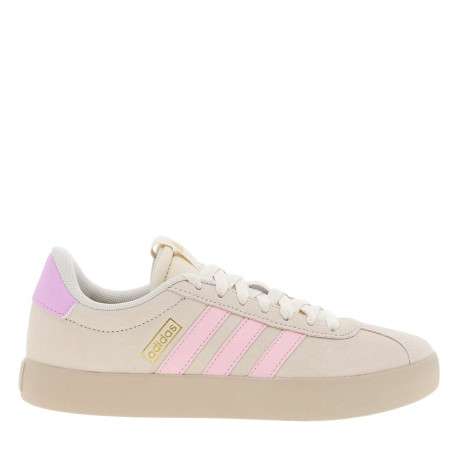 Baskets tennis en cuir rose en revêtement doux à talon plat avec des lacets - Image 2