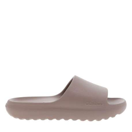 Claquettes taupe à talon plat avec logo embossé dans la semelle - Image 2