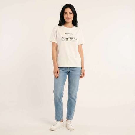 T-shirt en coton blanc uni pourvu d'un imprimé avec des chiens - Image 4