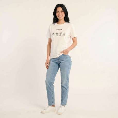 T-shirt en coton blanc uni pourvu d'un imprimé avec des chiens - Image 5