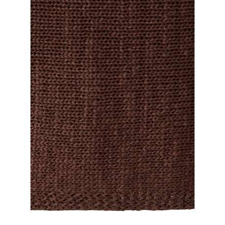 Pull marron uni pourvu d'une coupe droite et de manches longues - Image 8