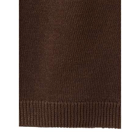 Pull chocolat uni pourvu d'une coupe droite et de manches longues - Image 7