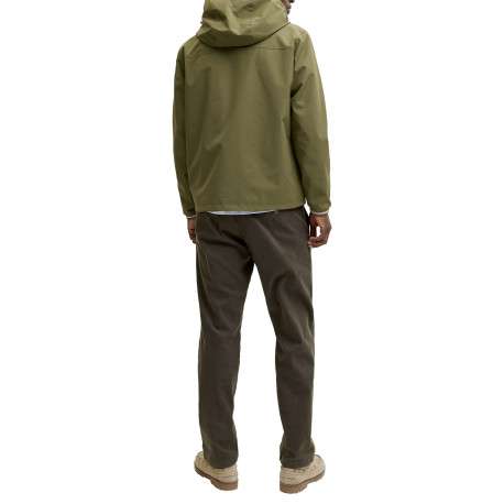Blouson kaki uni avec un col à capuche et pourvu de 2 poches zippées - Image 4