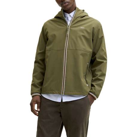 Blouson kaki uni avec un col à capuche et pourvu de 2 poches zippées - Image 5