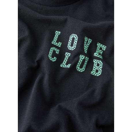 T-shirt en coton biologique noir uni pourvu d'un imprimé en damier - Image 3
