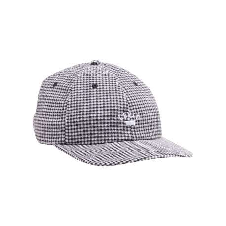 Casquette en coton mélangé noire à carreaux avec une fermeture strapback - Image 3