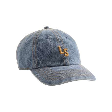 Casquette en coton jean's avec une fermeture strapback et des surpiqûres camel