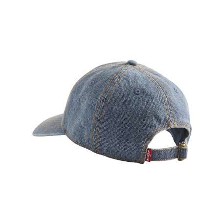 Casquette en coton jean's avec une fermeture strapback et des surpiqûres camel - Image 2