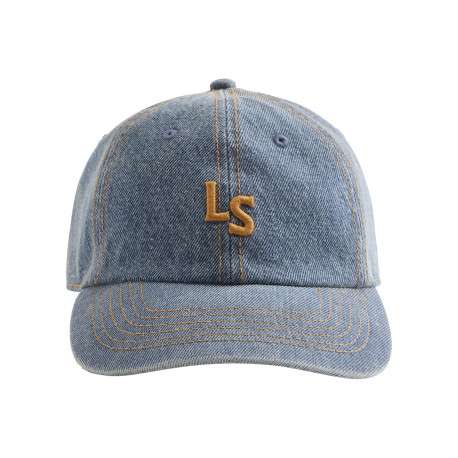 Casquette en coton jean's avec une fermeture strapback et des surpiqûres camel - Image 4