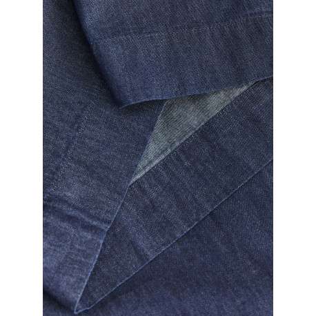 Pantalon en coton bleu pourvu d'une coupe évasée et d'une taille élastiquée - Image 3