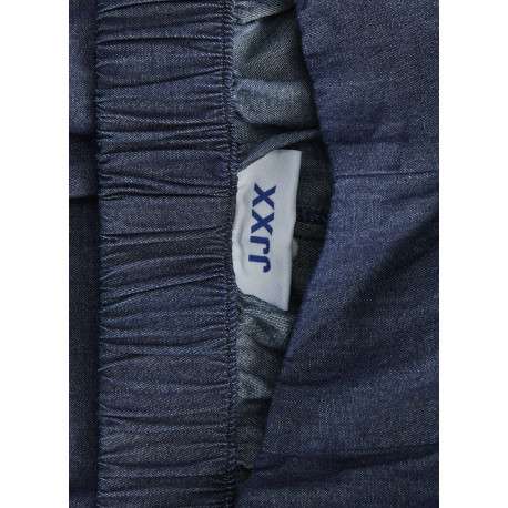 Pantalon en coton bleu pourvu d'une coupe évasée et d'une taille élastiquée - Image 4