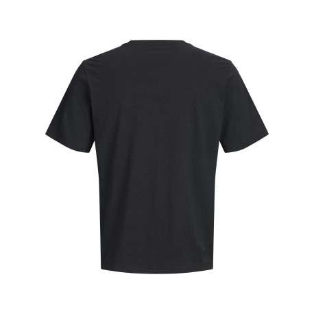 T-shirt en coton biologique noir à coupe droite pourvu de manches courtes - Image 2