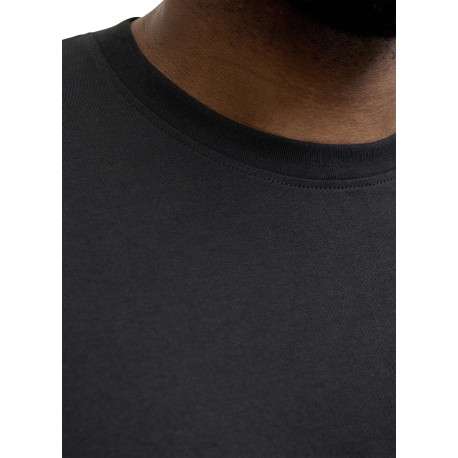 T-shirt en coton biologique noir à coupe droite pourvu de manches courtes - Image 5