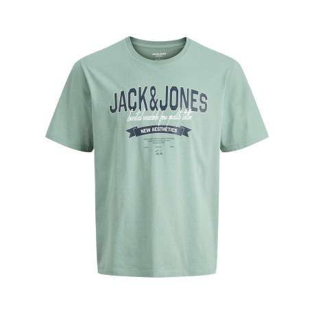 T-shirt en coton biologique bleu orné d'un imprimé de la marque