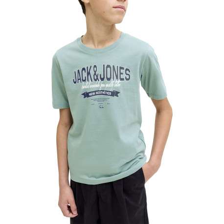 T-shirt en coton biologique bleu orné d'un imprimé de la marque - Image 3