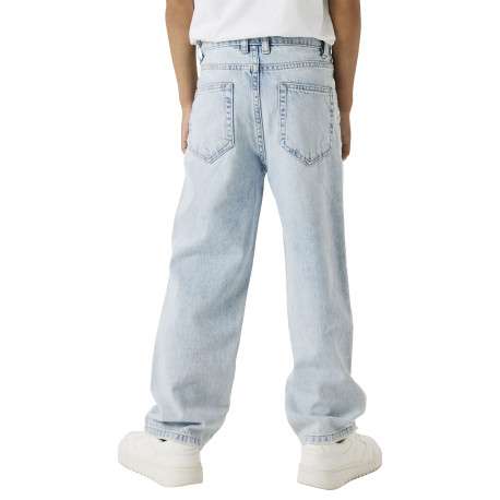 Jean en coton bleu stone uni à coupe regular fit et à taille mi-haute - Image 10