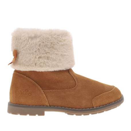 Boots marron à semelle crantée et doublure en fourrure aux chevilles