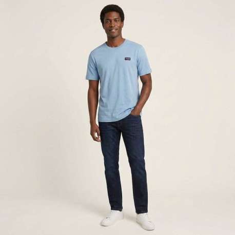 T-shirt en coton ciel uni avec une coupe droite et un col rond - Image 8