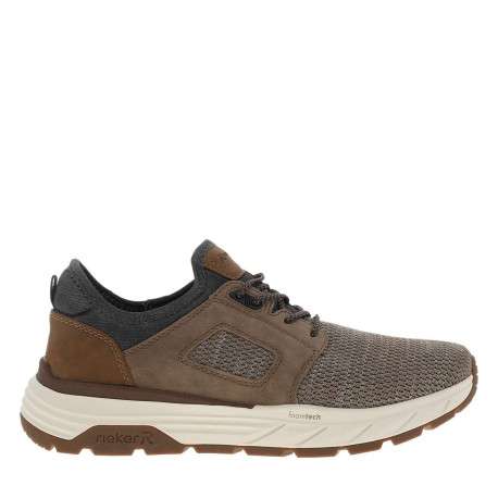 Sneakers taupe à talon plat et à slip-on avec des lacets décoratifs - Image 2