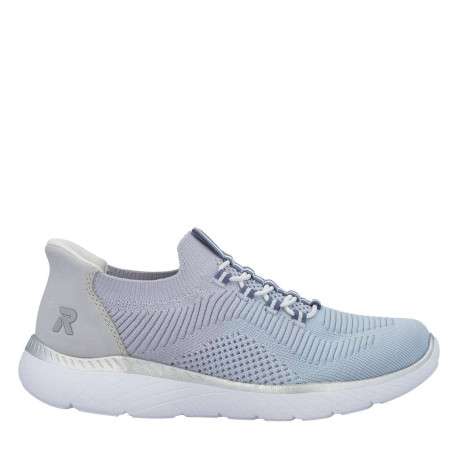 Baskets running bleu ciel et violette à talon plat avec fermeture slip-on - Image 2
