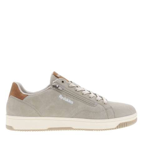 Tennis beiges à semelle plate avec une fermeture à lacets et zip latéral - Image 2