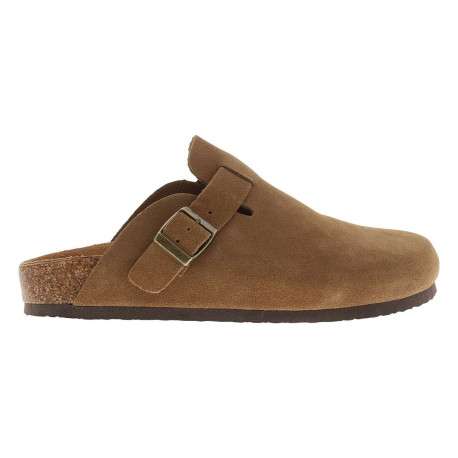Sabots camel en cuir avec un talon plat et une boucle à ardillon - Image 2