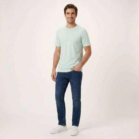 T-shirt en coton vert à coupe droite pourvu d'un col rond et du logo ""BOSS"" - Image 3
