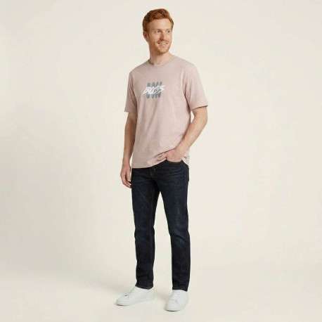T-shirt en coton rose uni pourvu d'une coupe droite et des manches courtes - Image 5