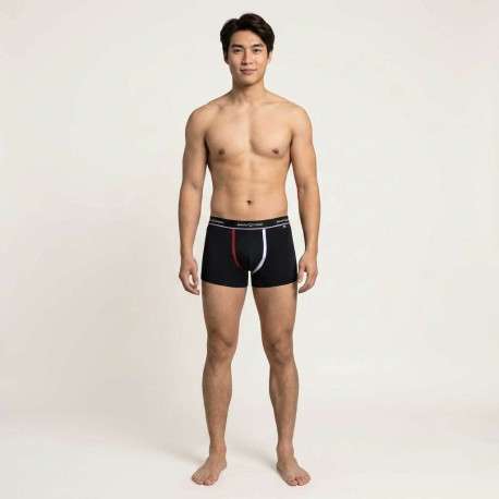 Lot de 2 boxers classiques en coton multicolore unis avec nom de la marque - Image 3