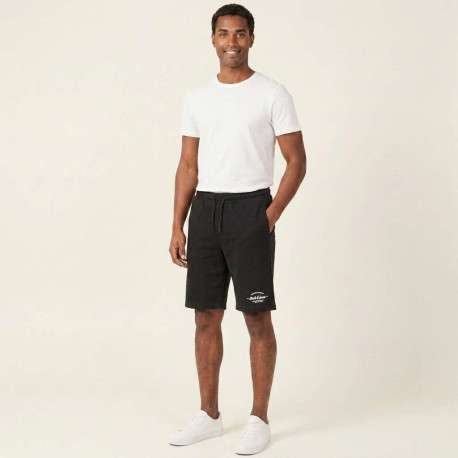 Short jogging noir uni avec une coupe droite et une taille élastiquée - Image 8