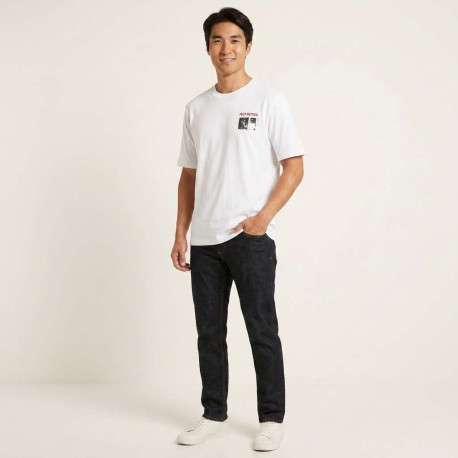 T-shirt en coton blanc imprimé avec une coupe droite et un col rond - Image 5