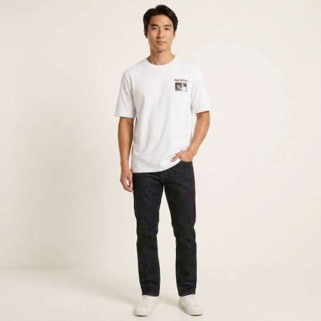 T-shirt en coton blanc imprimé avec une coupe droite et un col rond - Image 6