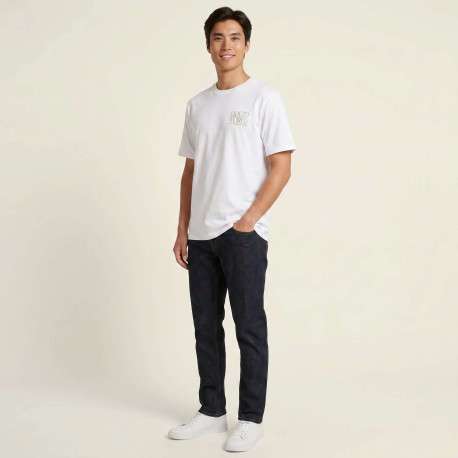 T-shirt en coton blanc imprimé avec un col rond et des manches courtes - Image 8