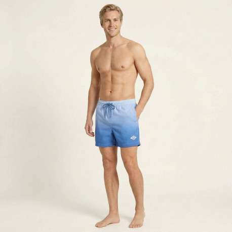 Short de bain bleu ciel dégradé avec une coupe droite et 3 poches - Image 4