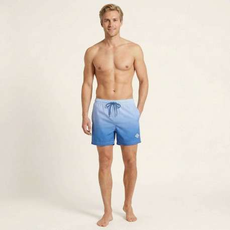 Short de bain bleu ciel dégradé avec une coupe droite et 3 poches - Image 5