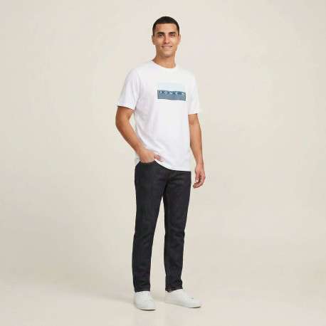 T-shirt en coton blanc imprimé avec une coupe droite et un col rond - Image 4