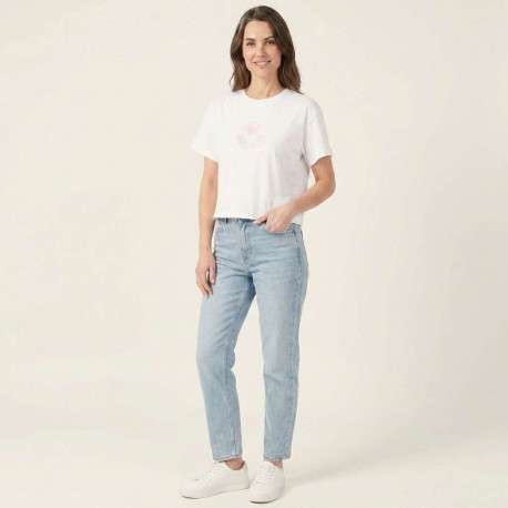 T-shirt en coton biologique blanc uni pourvu de broderies coquillages - Image 4