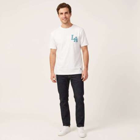 T-shirt en coton blanc uni pourvu d'un imprimé ourson et d'un col rond - Image 4