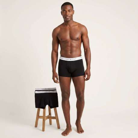 Lot de 3 boxers en coton noirs pourvus d'une taille élastiquée - Image 2