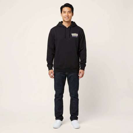 Sweat en coton noir uni avec une coupe droite et une capuche - Image 3