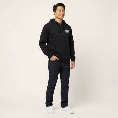 Sweat en coton noir uni avec une coupe droite et une capuche - Image 4