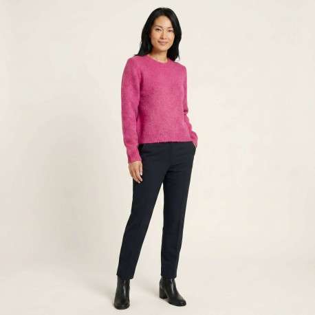 Pull fuchsia uni pourvu d'une coupe droite et de manches longues - Image 3