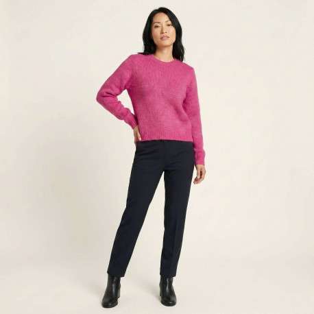 Pull fuchsia uni pourvu d'une coupe droite et de manches longues - Image 4