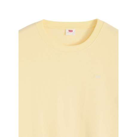 Pull jaune à coupe droite pourvu d'un col rond et de manches longues - Image 2